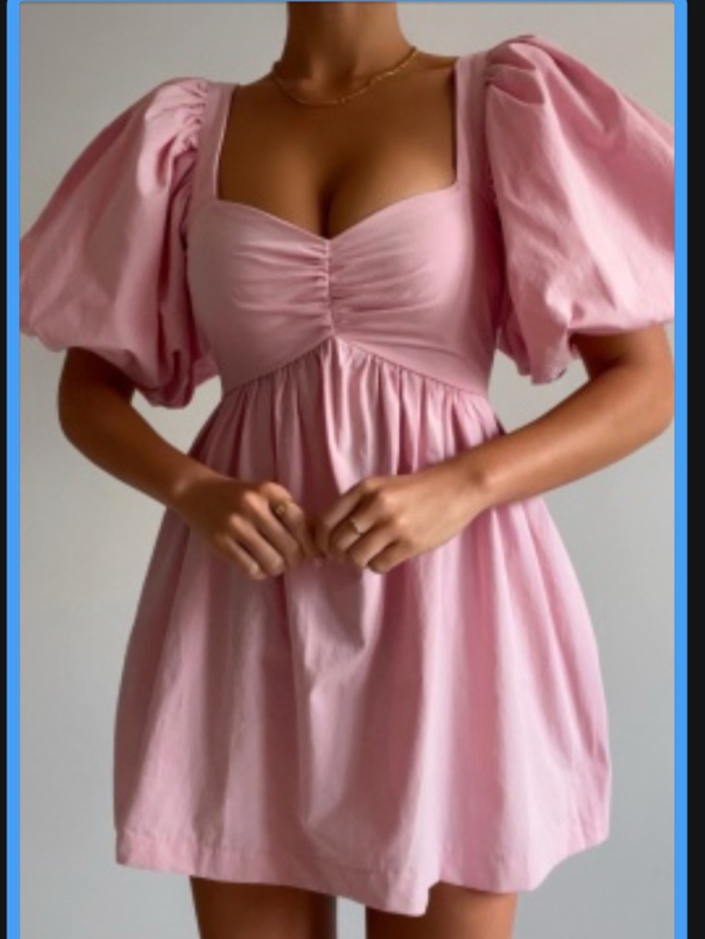 ShowPo Pink Puff-Sleeve Mini Dress